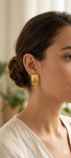 Golden Wave Stud Earrings