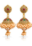 Gold Plated Royal Princess Jhumka Earrings for Women & Girls