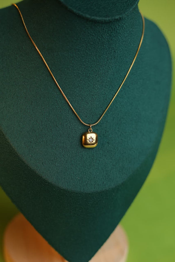 Golden Square Starburst Pendant