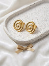 Golden Swirl Stud Earrings
