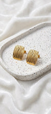 Golden Wave Stud Earrings