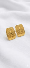 Golden Wave Stud Earrings