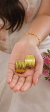 Golden Wave Stud Earrings