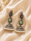 Green Stone Parrot Jhumki