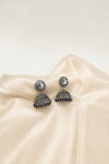 Noor Floral Oxidised Black Beads Jhumka
