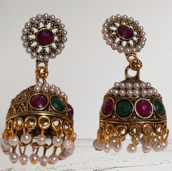 Royal Navratan jhumka Earring