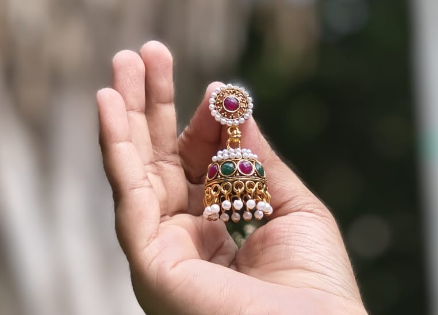 Royal Navratan jhumka Earring