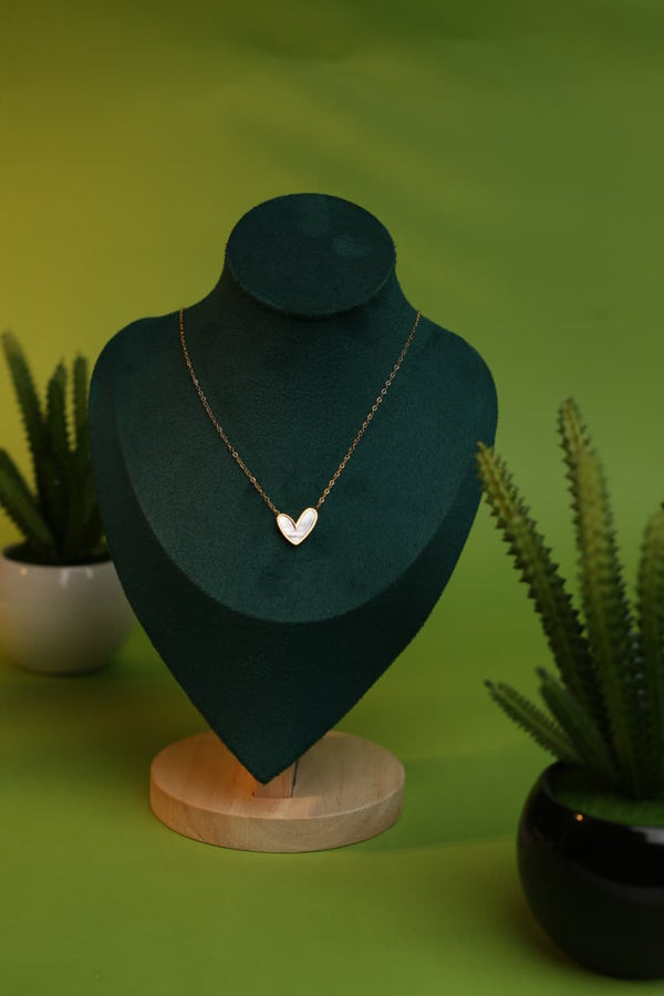 Minimal White Heart Necklace