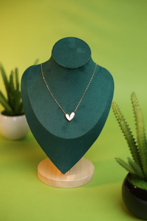 Minimal White Heart Necklace