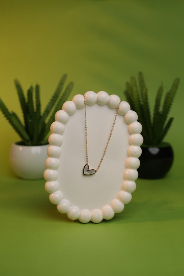 Minimal White Heart Necklace