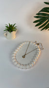 Minimal pearl gold pendant